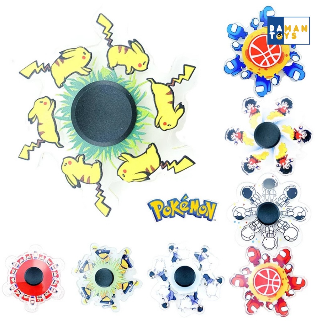 Running Animated Fidget Spinner Pikachu Naruto Jiraya Astronot