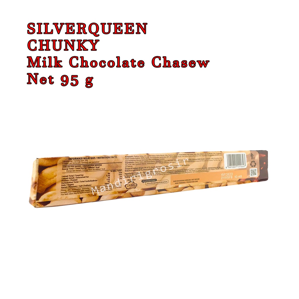 SilverQueen * Signature Milk Chocolate Cashews * Chunnky * Net 95 g