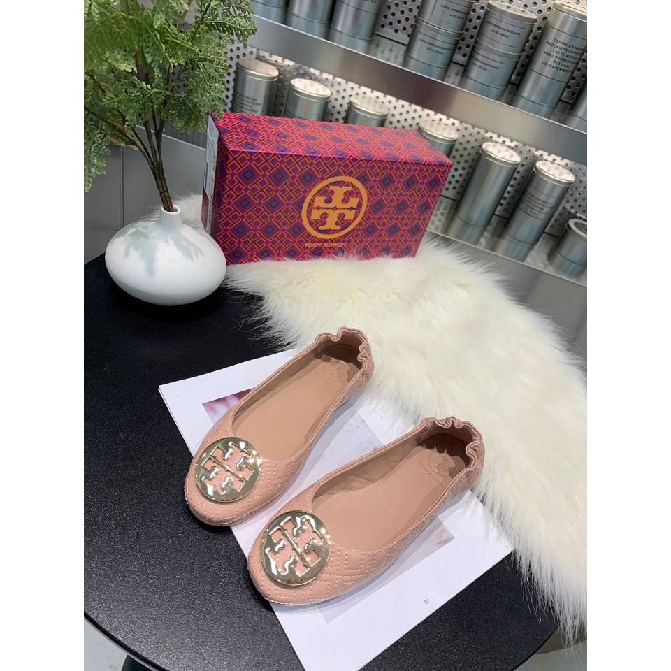 [Instant/Same Day] STB03   Ori TB sheepskin with electric embroidered diamond design ladies flat shoes flat shoes  xie