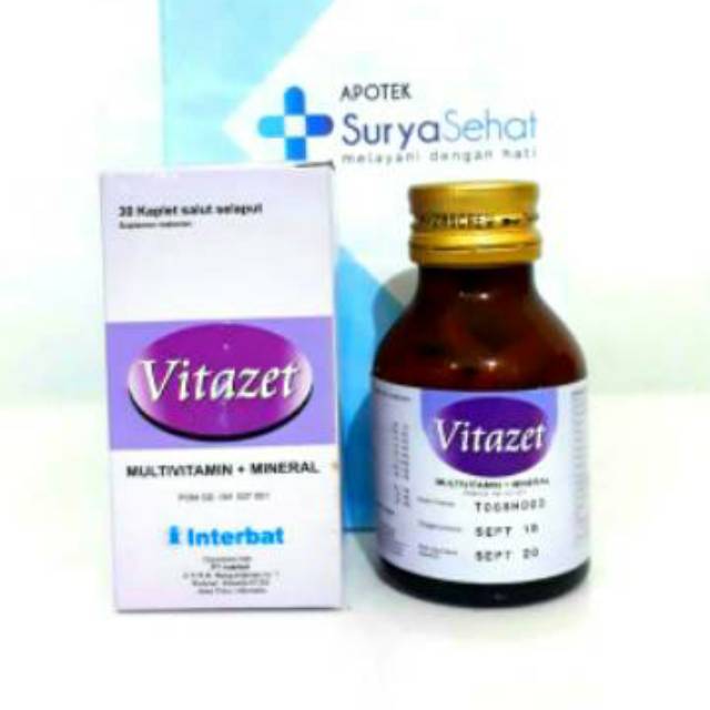 Vitazet Multivitamin 1 botol isi 30 Kaplet - Vitamin C 750mg Zinc
