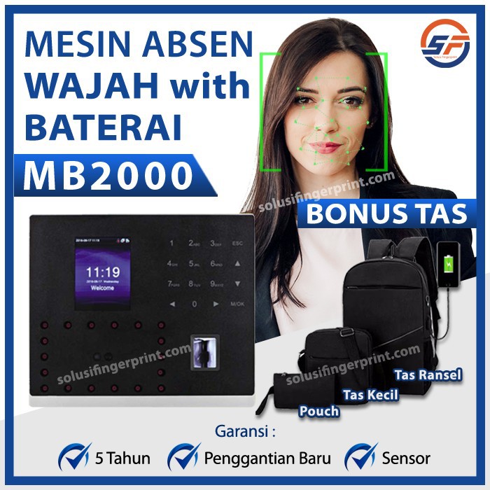 Mesin Absensi Face MB2000 | Fingerprint &amp; Absensi Wajah Finger Print