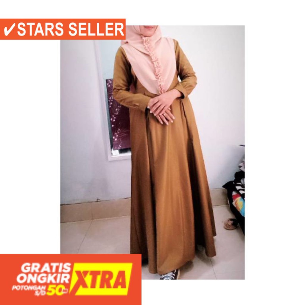 BAJU LEBARAN PAKAIAN MUSLIMAH SYARI BERGO BALOTELI / Gamis PNS / gamis pemda / model lipit