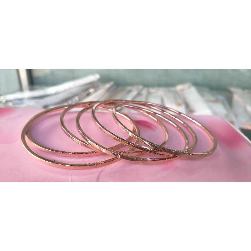 gelang keroncong isi 3 titanium rosegold