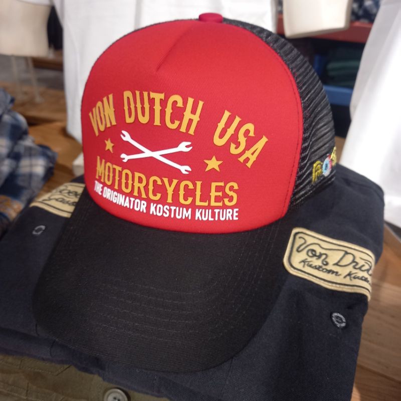 TOPI TRUCKER VON DUTCH MENS RED ORIGINAL