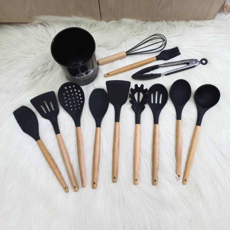 13 pc spatula set masak cooking silicon tahan panas KY ST lentur