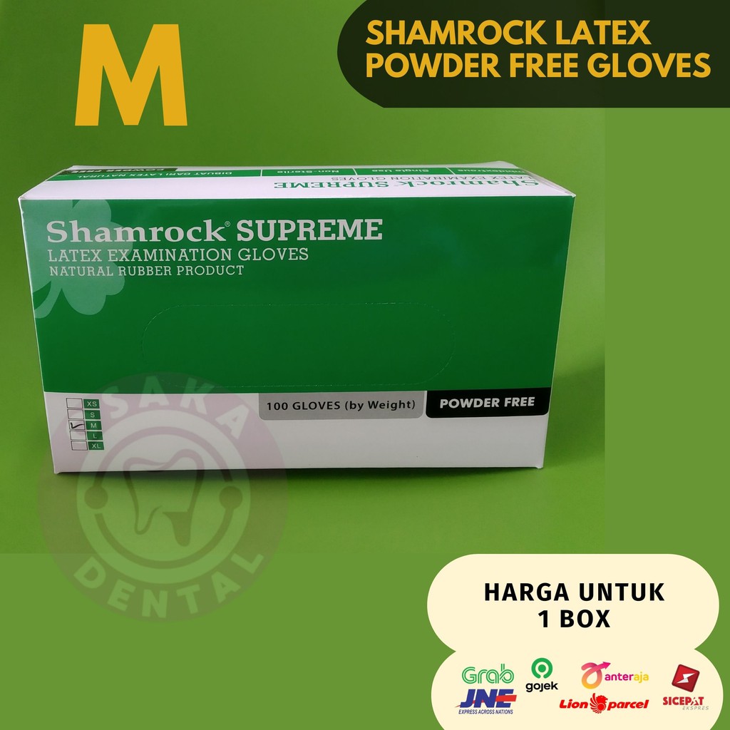 Shamrock Latex Powder Free Examination Gloves