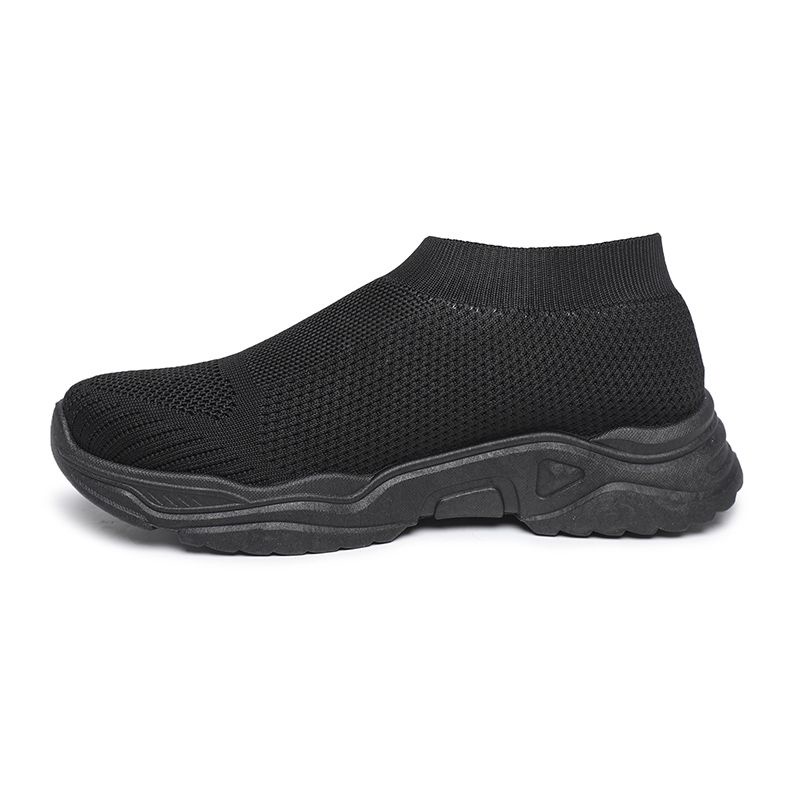 [GROSIR][COD] SEVEN_DAY SEPATU RAJUT WANITA SLIP ON OLAHRAGA TANPA TALI SPORT SHOES HITAM FZ-73