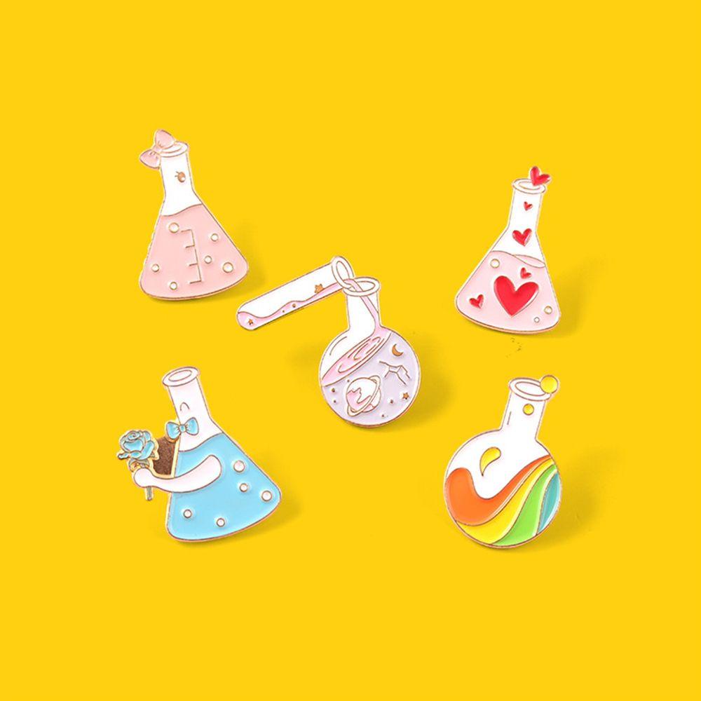 R-bunga Termos Kerucut Enamel Pin Lencana Kimia Rainbow Tabung Reaksi Lencana Lucu