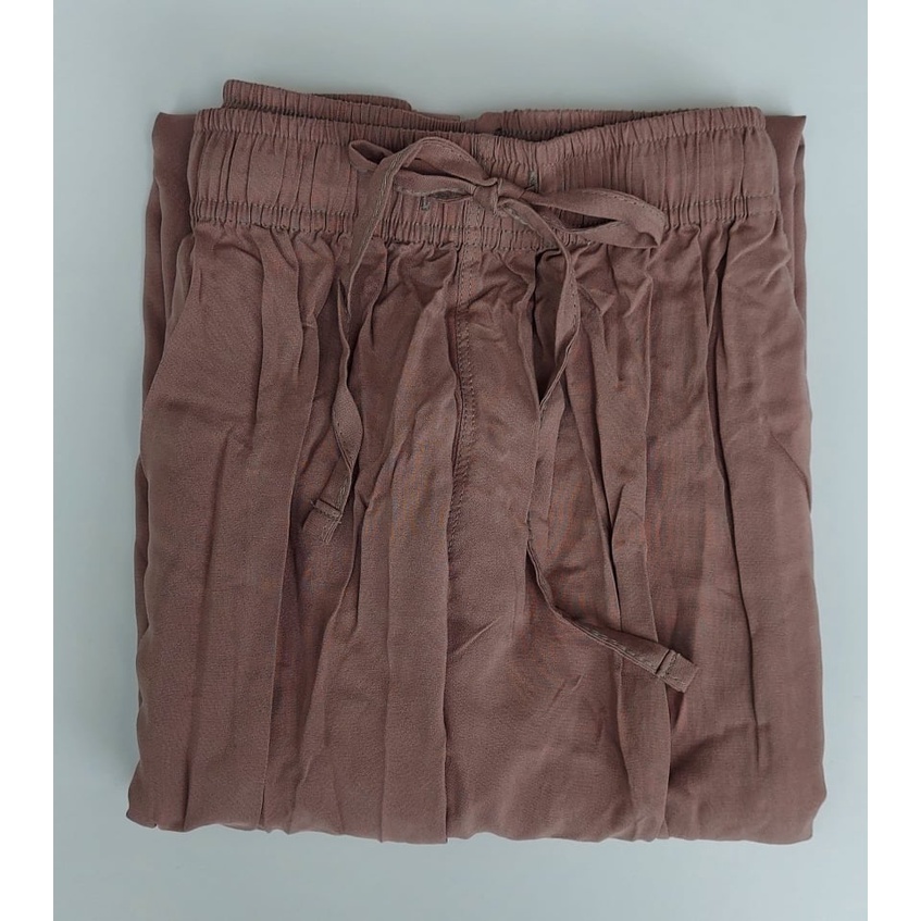 Uniqlo Drape Wide Pants - Kulot Panjang Wanita-MOCCA