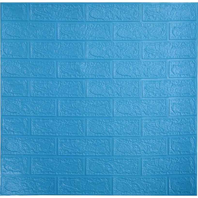 PROMO !! Bisa COD Wallpaper Sticker 3D Foam Anti Air Wallfoam Dinding Rumah Berkualitas(Seri A) Bata-BIRU TUA