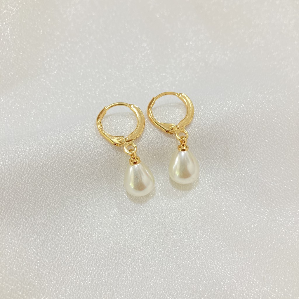 Anting Mutiara Berlapis Emas Aksesoris Perhiasan L21E
