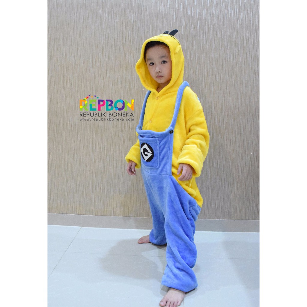 BAJU ONESIE MINION DESPICABLE ME PIYAMA KOSTUM PESTA ANAK