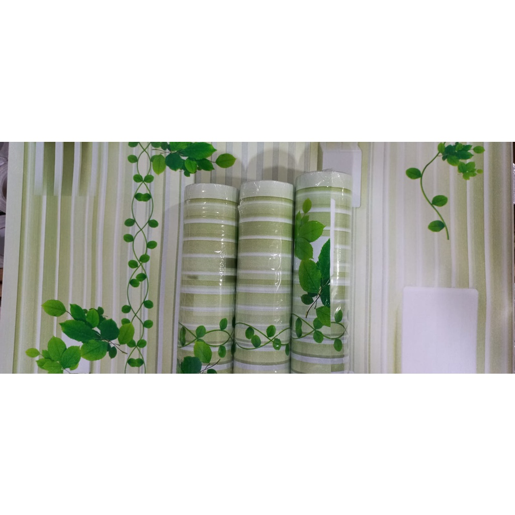 WALLPAPER STIKER DINDING BUNGA RAMBAT HIJAU PAGAR
