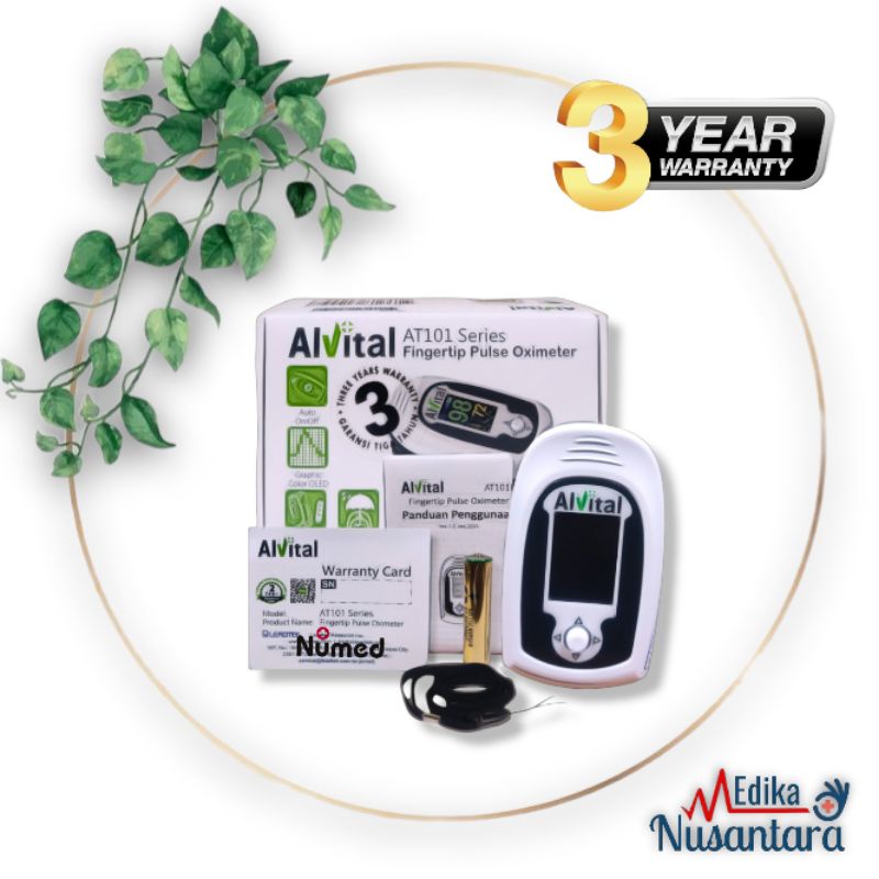 Alvital Fingertip OLED Pulse Oximeter Original Type AT 101 B Series With Alarm Garansi Resmi 3 Tahun