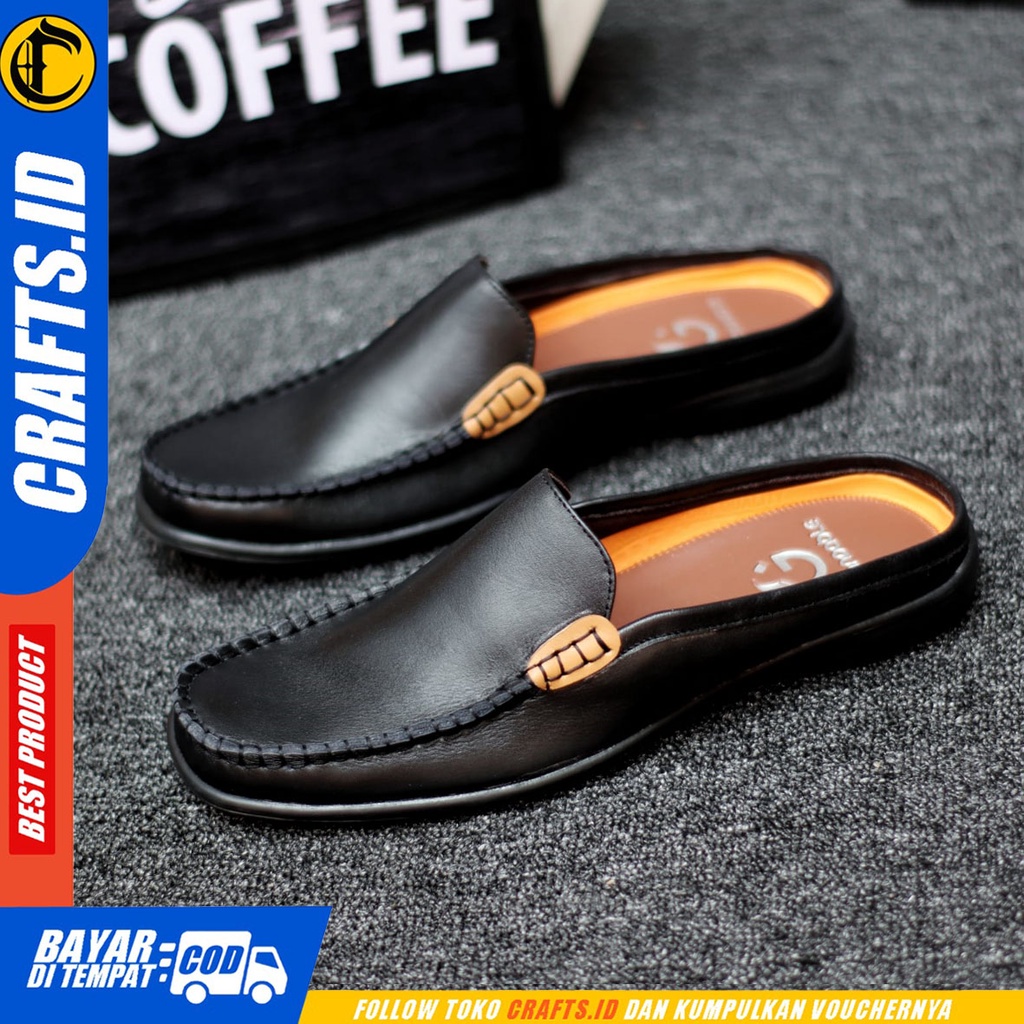 Crafts Kakaroto - Sepatu Sandal Bustong Casual Kulit Asli Pria