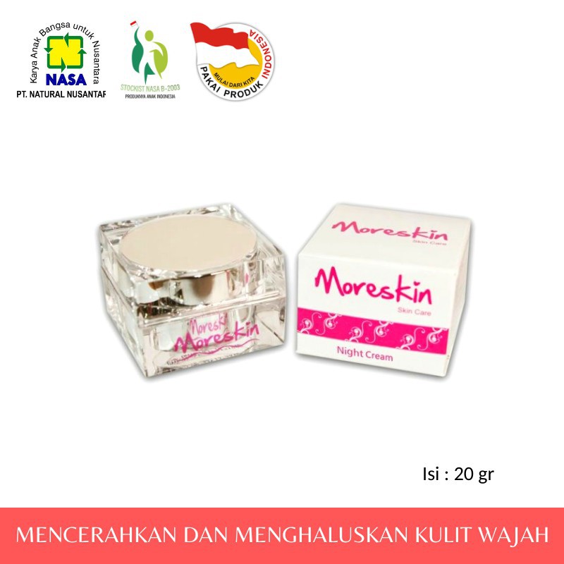 

Moreskin Night Cream Malam - Krim Wajah 20 gr - Stockist Nasa Losari Cirebon