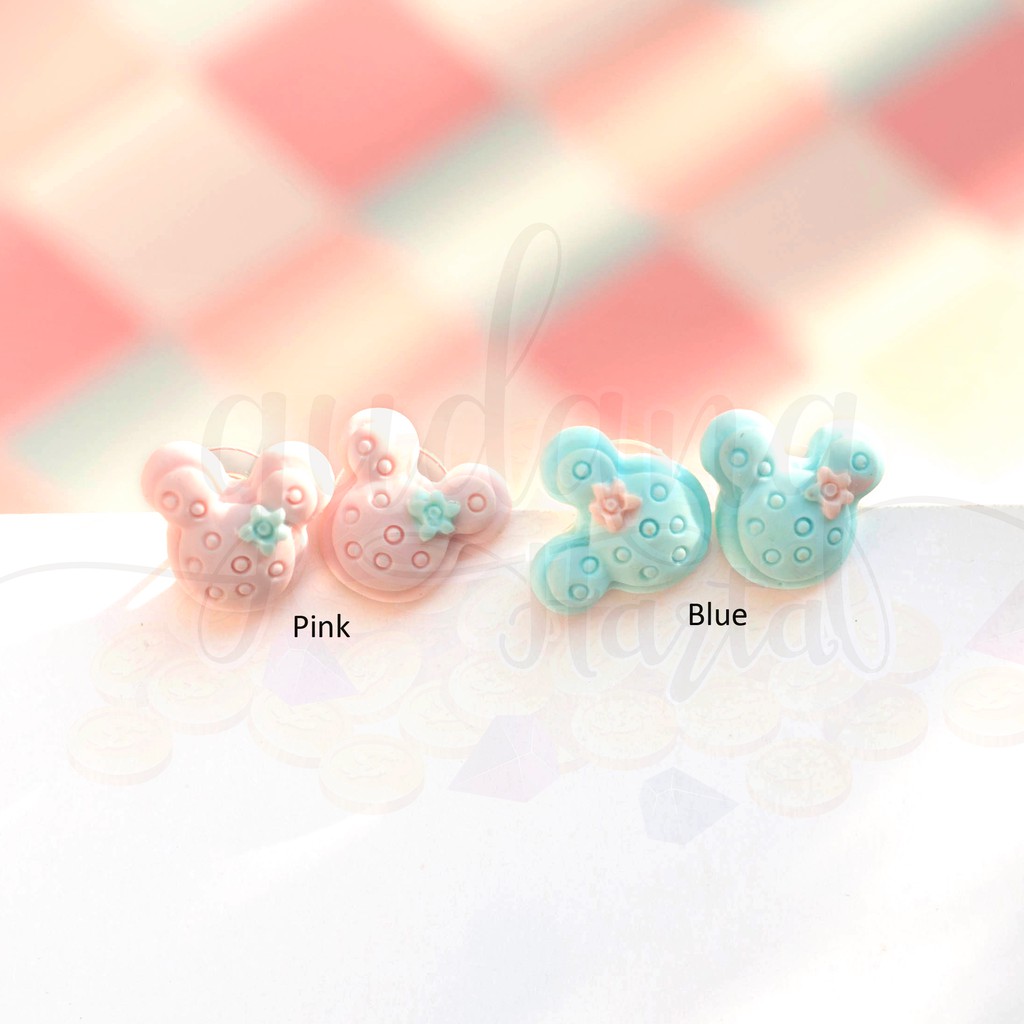 Anting Stud Little Pastel Pink Blue Karakter Tikus Lucu GH 203152