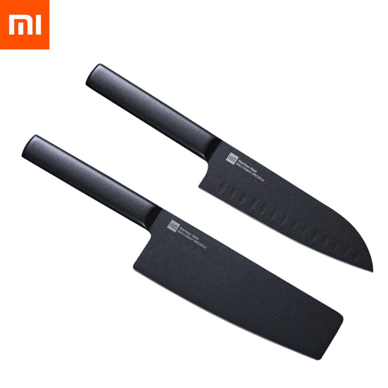 Xiaomi Mijia Huohou Pisau Dapur Kitchen Knife 2 PCS - HU0015 - Black