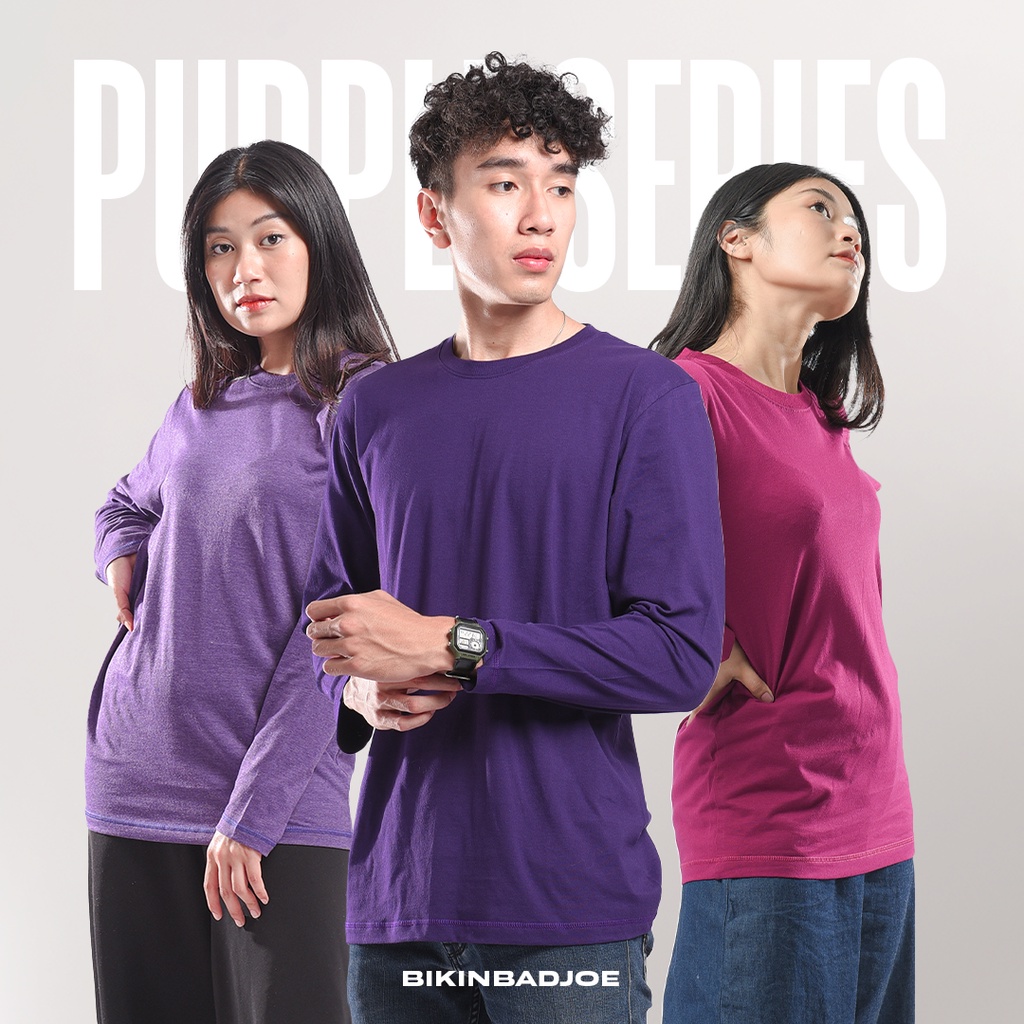 BIKINBADJOE - Kaos Polos Panjang Warna Ungu - UNGU TUA MAGENTA - MURAH (PURPLE SERIES)