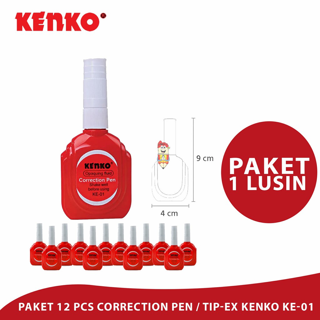 

PAKET 1 lusin Tip-ex / correction pen Kenko KE-01