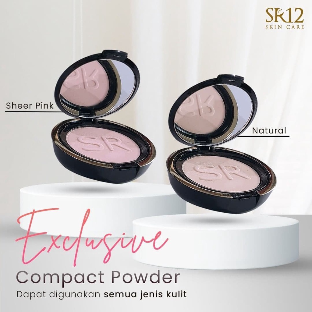 BEDAK SR12 EXCLUSIVE COMPACT POWDER SR12 NATURAL &amp; SHEER PINK Halal BPOM