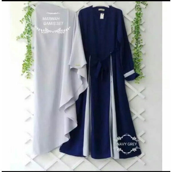 Gamis syar'i termurah/ Baju muslim dewasa terlaris / MARWAH / COD