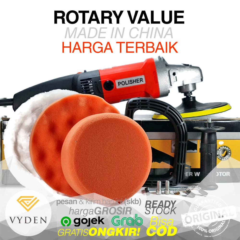 BLACK DIMENSION Rotary Polisher 7 inch Mesin Poles Banyak BONUS Tahan Lama MURAH