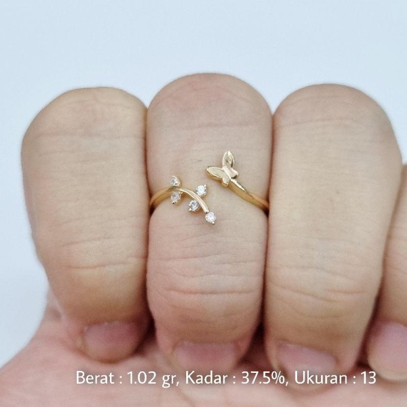1.02 gr - Cincin Emas Ukuran 13 Kadar 375 (8K) - B6