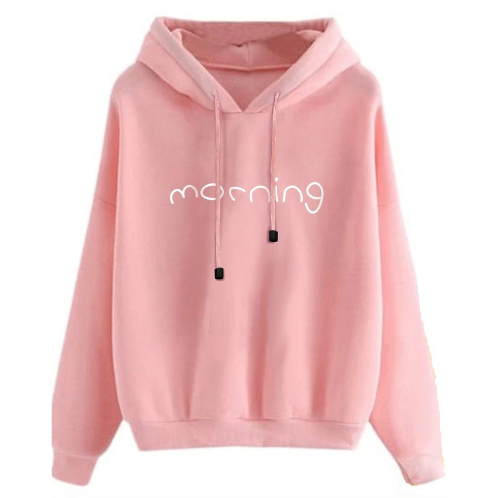 Parisdivarious Sweater Hoodie Jemper Morning Bahan Fleece Size S - XXL (Pria &amp; Wanita)