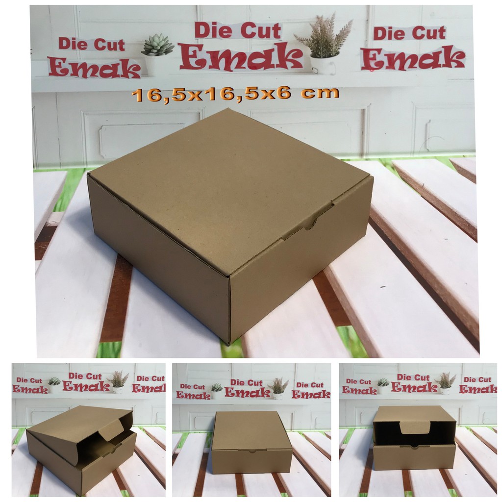 

kardus uk.16,5x16,5x6 cm kotak box karton Die Cut