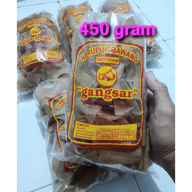 Kerupuk Bawang GANGSAR 450gr mentah Asli Susukan Kab. Semarang