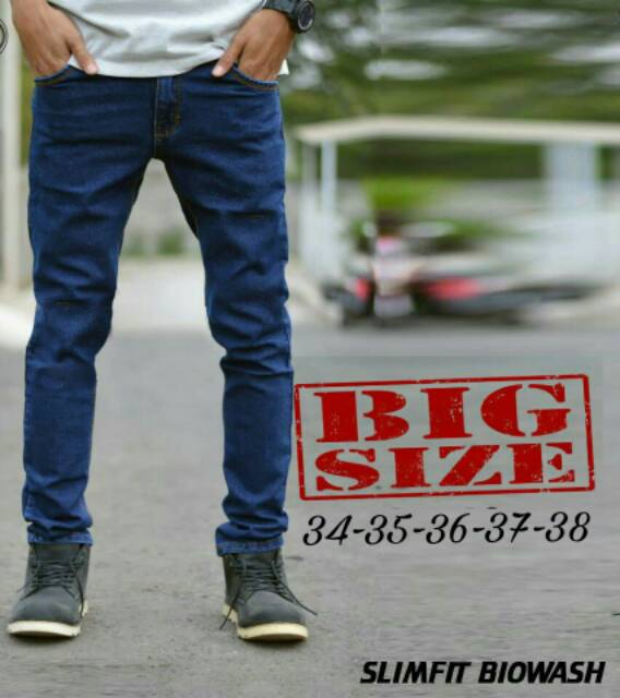 Celana jeans pria / jeans big size / jeans ukuran jumbo size 35 36 37 38