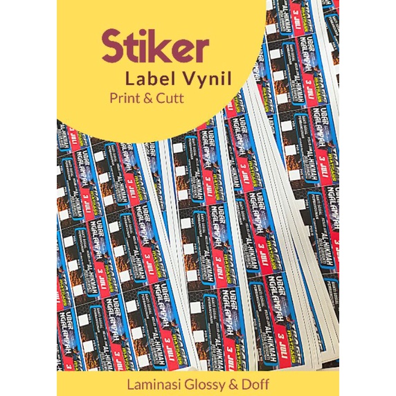 

CETAK STIKER VINYL A3+ WATERPROOF LABEL MAKANAN / STIKER LABEL MINUMAN / STIKER OUTDORR DLL.