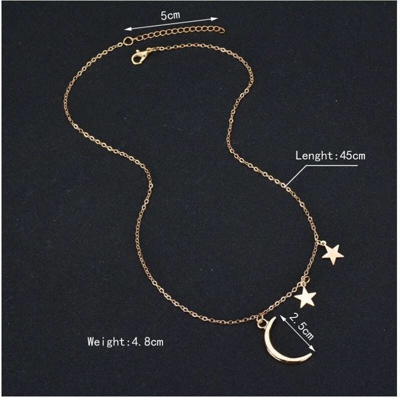 MORYMOSHI K13 Kalung Liontin Bulan Bintang Fashion Wanita Korea Murah