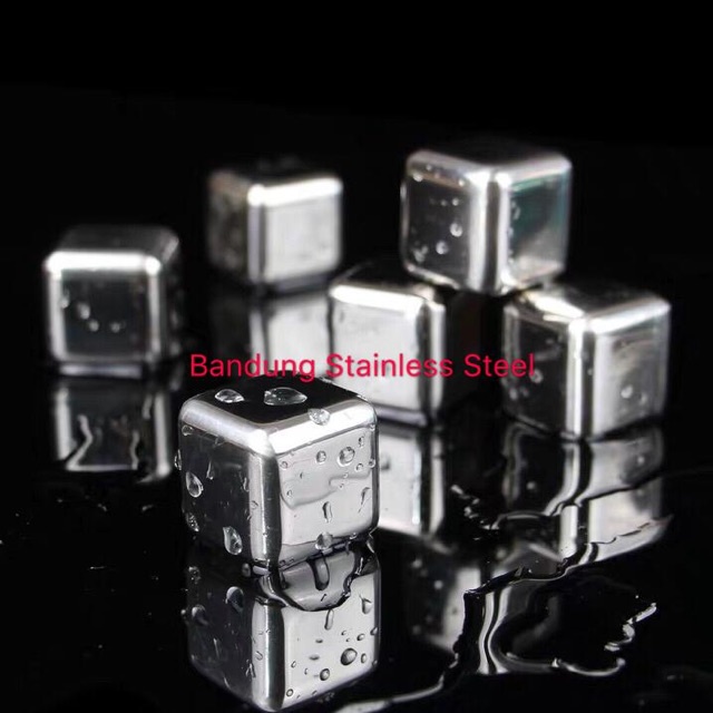 6 pcs Ice Cube Stainless Steel sus 304 Food grade Es Kotak Stainles es batu stainless