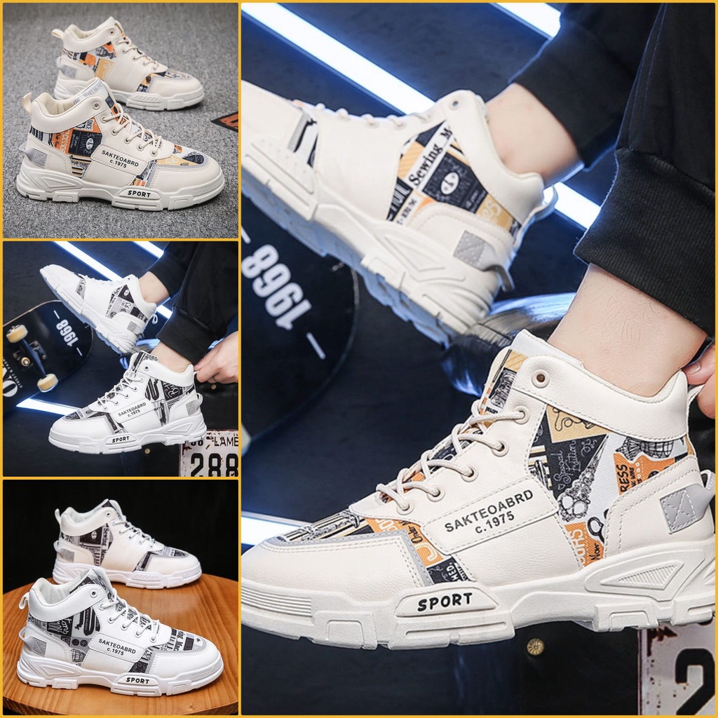 sepatu sneakers pria model katsual gaya korea 100% import