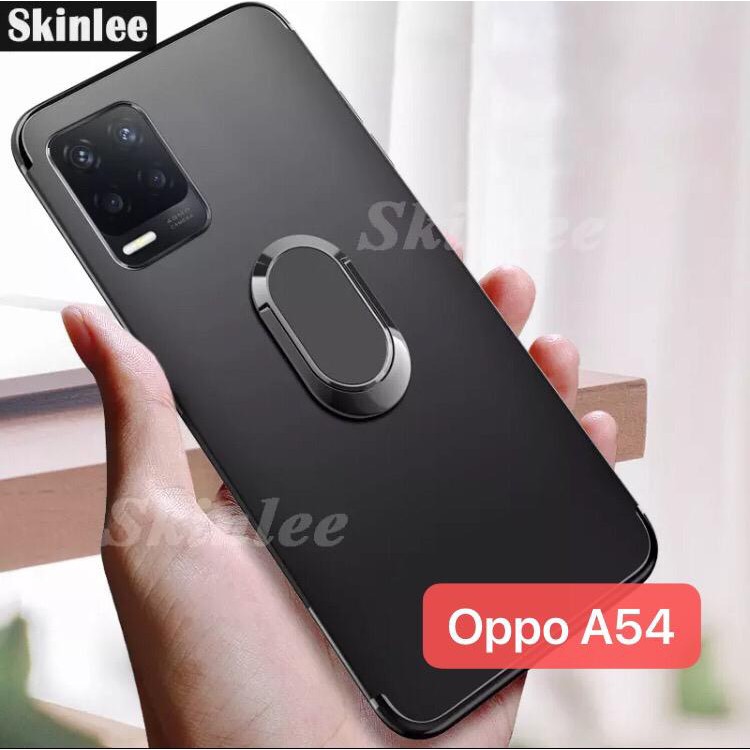Case Oppo A54 Bening Soft Case Terbaru Armor Motif Polos Hitam Mewah Ring Premium Pelindung Kamera S