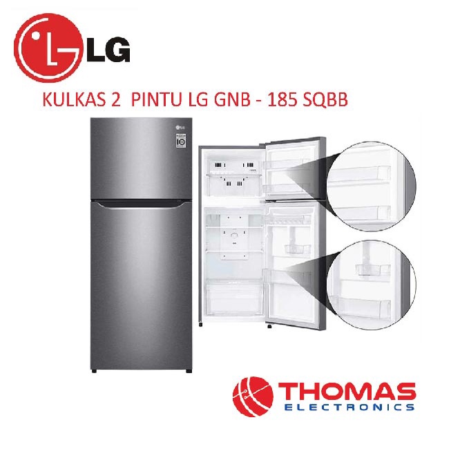 KULKAS 2 PINTU LG GNB-185 SQBB Smart Inverter Compressor GARANSI RESMI