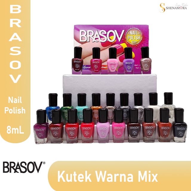 Brasov Kutek Assorted Colours/Nail Polish Combo Isi : 24 Pieces @ 8 ml