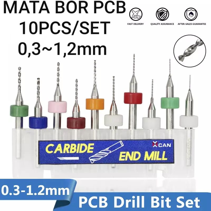 MATA BOR PCB CNC TUNGSTEN TUNGSEN 1 SET 0,3mm 0,4mm 0,5mm 0,6mm 0,7mm 0,8mm 0,9mm 1mm 1,1mm 1,2mm 10pcs perset