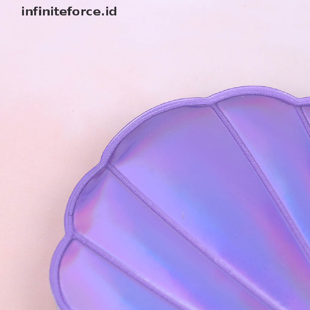 (Infiniteforce.Id) Cermin Makeup Dua Sisi Bentuk Kerang Bahan Kulit Pu