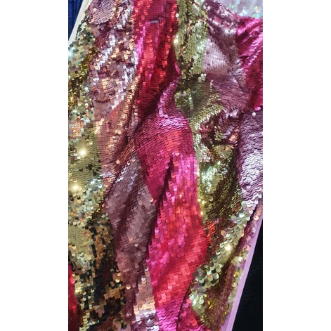 Kain sequin gradasi / bahan sequin seribu Payet / gradasi multi colour/ cocok untuk gaun, dress,dll