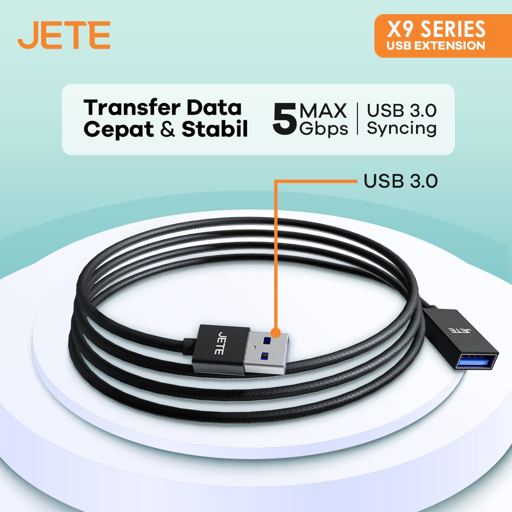 USB Extension 3.0 Kabel JETE X9  Original - Garansi 2 Tahun