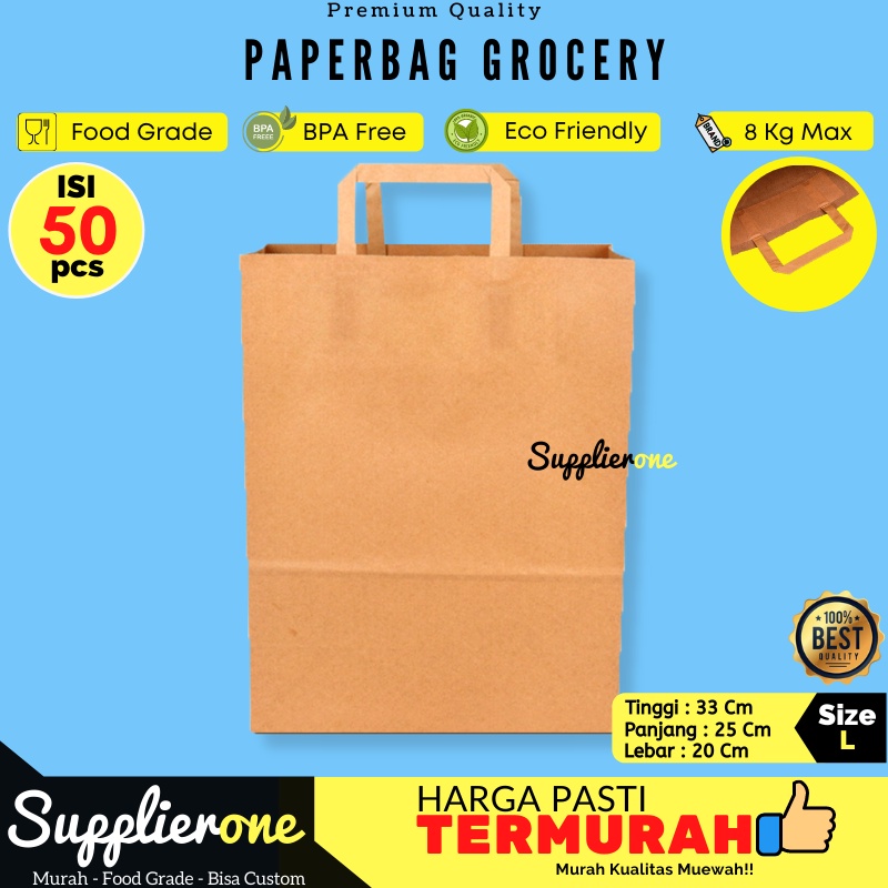 Goodie Bag Paper L / PaperBag kertas / Kantong Kertas coklat / Paper Bag / Tas Makanan / Paper Bag M