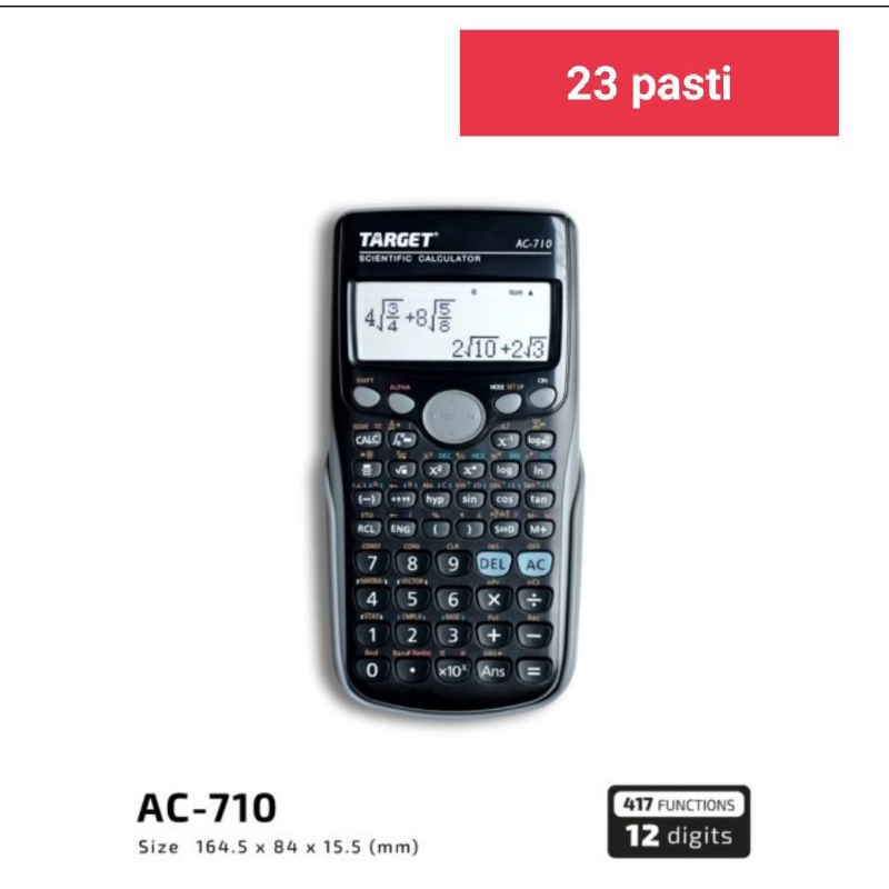 

kalkulator sciencitif target AC710 layar dua susun