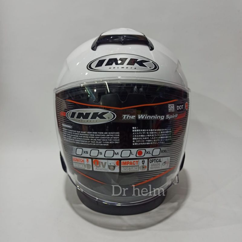 HELM INK DYNAMIC SOLID WHITE PUTIH POLOS ORIGINAL-2