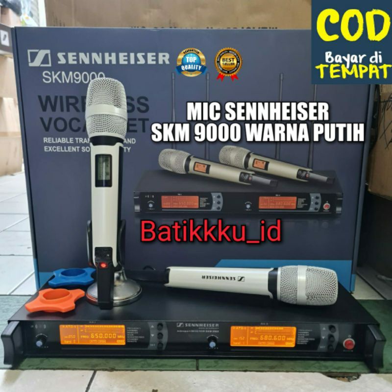 MIC WIRELESS SENNHEISER SKM 9000 PUTIH SKM9000 WHITE 2 MIC HANDHELD