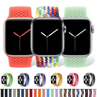 Strap NYLON BRAIDED SOLO LOOP  Tali Elastis Adjustabl iwatch Series SE 6 5 4 40mm 44mm / Strap Smartwatch T500 / U78 Plus / T600S / W46 / W46 / FT50 / F10 Tali Jam Colorfull Series 1/2/3/4 38mm 40mm 42mm 44mm / Solo Braided Loop Strap Nylon Elastic Apple