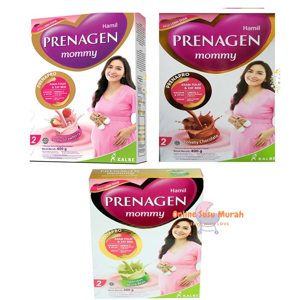 PRENAGEN MOMMY SUSU IBU HAMIL VANILA COKLAT STRAWBERRY KACANG HIJAU 400 GR