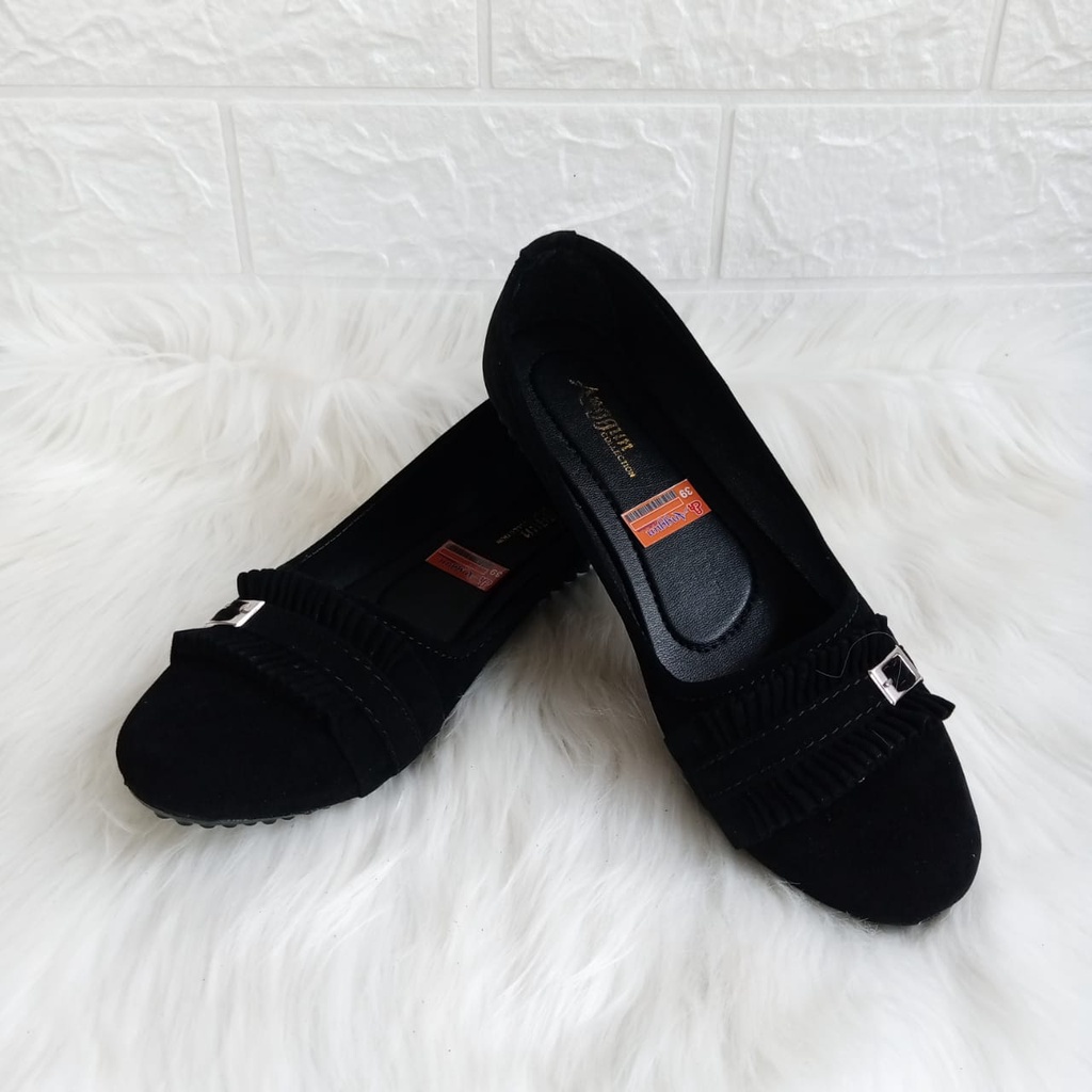 flatshoes wanita terbaru sepatu balet wanita murah simple elegan variasi rempel gesper